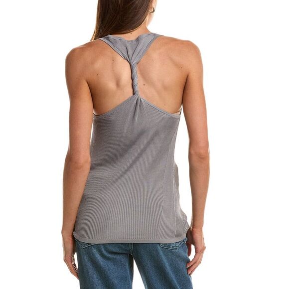 Helmut Lang Womens  Rib Twist Tank, Purple - Picture 2 of 3